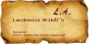 Laczkovics Arikán névjegykártya